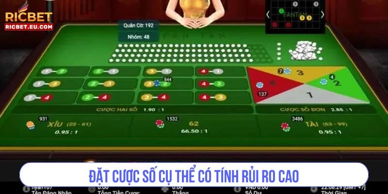 Đặt cược số cụ thể là hình thức chơi Fantan có độ rủi ro cao.